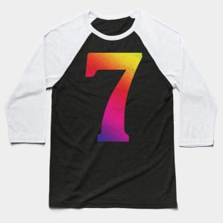 'Rainbow Lucky Number 7' Awesome Lucky Number Gift Baseball T-Shirt